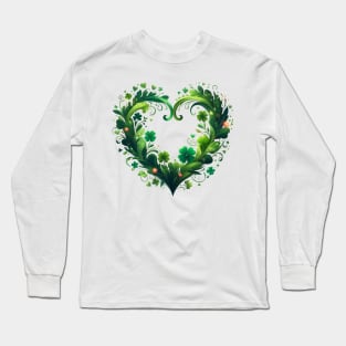 Heart Irish Shamrock St Patrick Day Long Sleeve T-Shirt